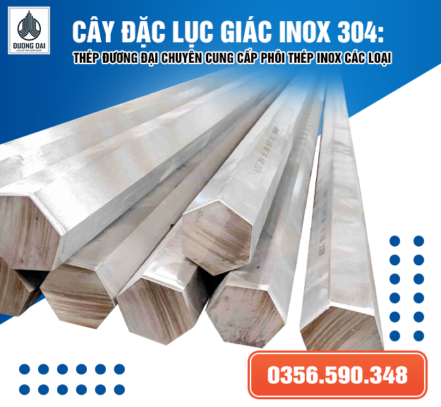 Cây đặc LỤC GIÁC inox 304